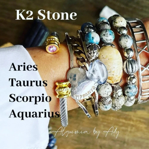 Silver and copper K2 Jasper dangle spheres western earrings/handmade - Picture 3 of 3